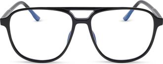 DIFF Eyewear Taylor 55mm Aviator Blue Light Glasses in Black Blue Light at Nordstrom Rack