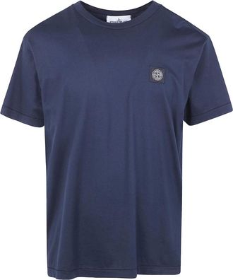 Stone Island Tops, Heren, Blauw, XL, Katoen, 2100027 T-shirt met korte mouwen
