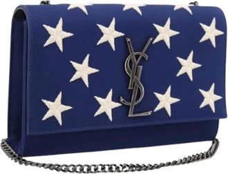 Saint Laurent Pre-owned Borsa a Spalla Vintage in Tela - - Pre-owned - Donna - Blu - ONE SIZE