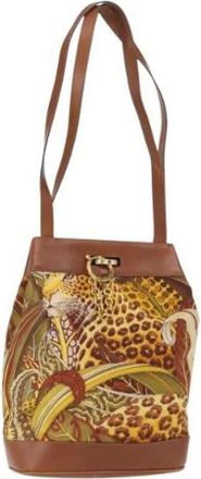 Ferragamo Pre-owned Bucket Bags, female, Multicolor, Size: ONE SIZE Pre-owned Canvas Shoulder Bag