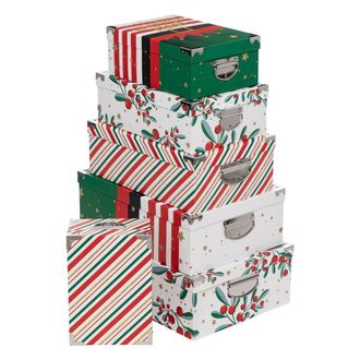 F&eacute;&eacute;ric Lights & Christmas Lote De 6 Cajas Rectangulares Impresas Atelier Des Lutins - Feeric Lights & Christmas
