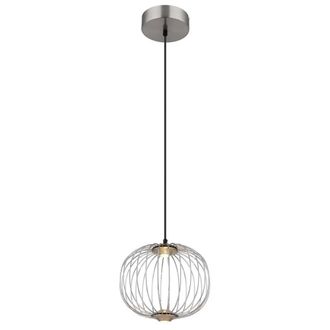 Netlighting Galway 30cm Wire Frame Pendant Ceiling Light Nickel Matt LED 3000K in Grey