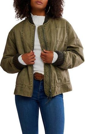 Free People Jax Bomber Jacket in Olive at Nordstrom Rack, Size X-Small