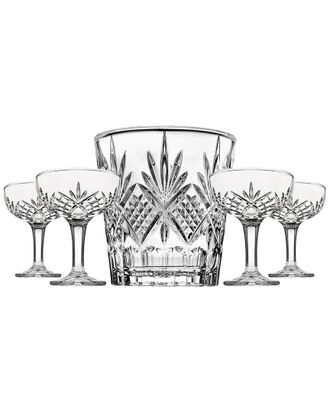 Godinger Dublin Crystal 5Pc Ice Bucket & Champagne Coupe Set