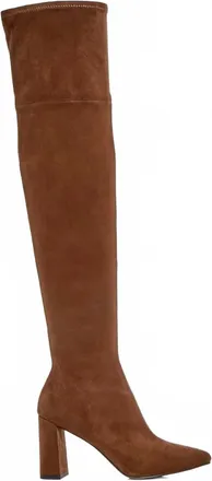 Jeffrey Campbell Womens Parisah 2 Boot Over The Knee Heeled Boot In Brown Suede