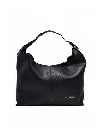 Ermanno Scervino Black Veronica Textured Surface Polyurethane Tote Bag