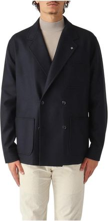 Tagliatore Double-breasted wollen jas - Heren - Blazers - Blauw - M - Wol - Jassen