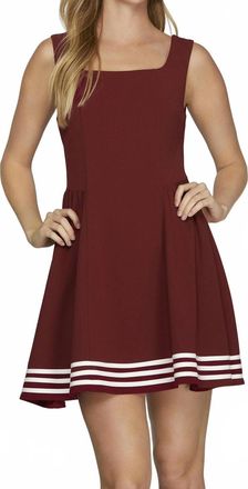 She + Sky Game Day Sleeveless Square Neck Mini Dress In Burgundy