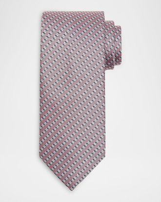 Brioni Men & apos;s Micro-Print Silk Jacquard Tie