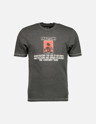 C.P. Company Mens Recycled Jersey Program_3 T-Shirt - Black/Grey - Size: 44