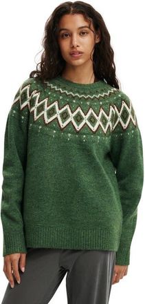 Cotton On Womens Luxe Crew Sweater in Fairisle at Nordstrom, Size X-Small
