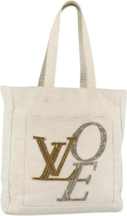 Louis Vuitton Pre-owned Tote Bags, female, Beige, Size: ONE SIZE Pre-owned Vintage Canvas Tote Bag