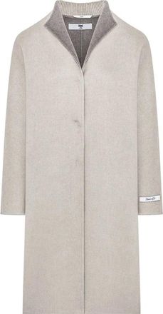 Duno Single-Breasted Coat - Dames - Mantels - Beige - Maat: S Zijde