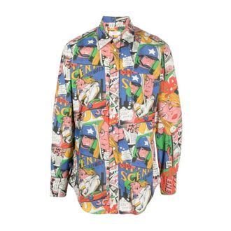 ERL Casual Shirts, male, Multicolor, L, Multicolour Cotton Shirt with Long Sleeves