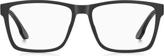 HUGO BOSS 57mm Rectangular Optical Glasses in Black at Nordstrom