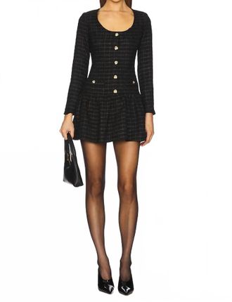 Amanda Uprichard Fallon Mini Dress In Black