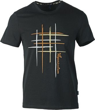 Aquascutum Herenploeg t-shirt in de nek (Zwart)