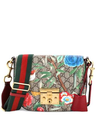 Gucci Padlock Saddle Tian Print GG Coated Canvas Medium shoulder bag - women - Fabric - One Size - Brown