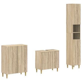 vidaXL Juego De Armarios De Ba&ntilde;o De 3 Piezas Delft Roble Sonoma Vidaxl