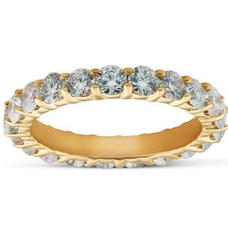 Pompeii3 1 3/8 Ct TDW Diamond Eternity Ring Shared Prong Anniversary Band 14k Yellow Gold