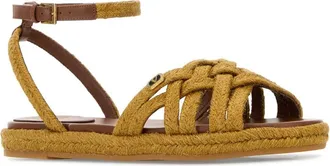 Valentino Garavani Womens Espadrillas Sandal Yellow Jute
