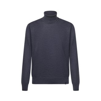 Fay Wool Turtleneck Sweater - Heren - Coltruien - Blauw - L - Wol - Truien & Vesten