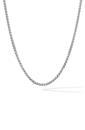 Vincero Mens Wheat Chain Necklace in Silver at Nordstrom, Size 21