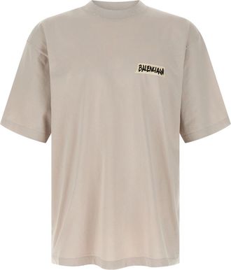 Balenciaga Grey Cotton T-shirt