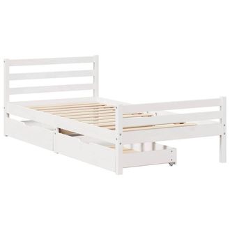 Berkfield Home Full Bed Frame without Mattress White 100x200 cm Solid Wood Pine