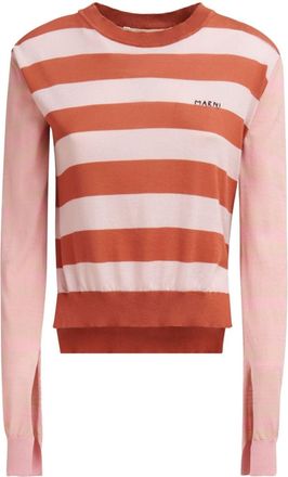 Marni striped cotton jumper - women - Cotton - 44 - Pink