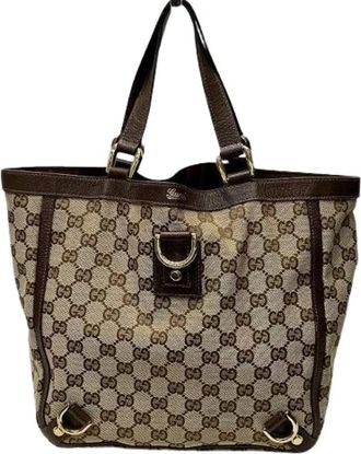 Gucci Pre-owned Tote Bags, female, Brown, Size: ONE SIZE Pre-owned GG Canvas Tote Bag