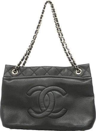 Chanel Black Grained Calfskin Tote Bag (Pre-Owned)