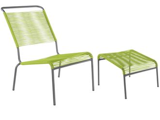 Schubiger M&ouml;bel Spaghetti-Lounger-Hochlehner + Hocker S&auml;ntis