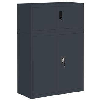vidaXL Armario Archivador De Acero Gris Antracita 90x40x130 Cm Vidaxl