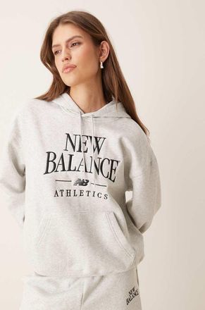 New Balance Trackside - Felpa con cappuccio in pile grigia-Grigio