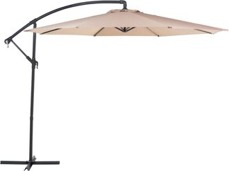 Beliani Beliani - Sombrilla De Jard&iacute;n De Tela Beige Arena &Oslash; 300 X 240 Cm Plegable Estilo Moderno