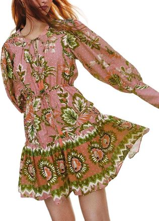 Farm Rio Aura Floral Soft Pink Mini Dress