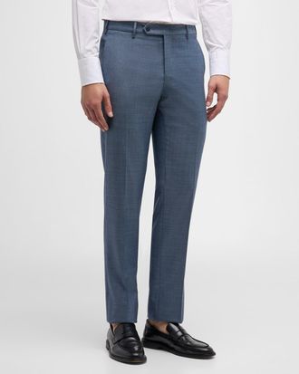 Zanella Mens Parker Classic Flat-Front Trousers
