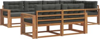 vidaXL Conjunto De Sof&aacute;s De Exterior 8 Uds. Natural Y Antracita Vidaxl