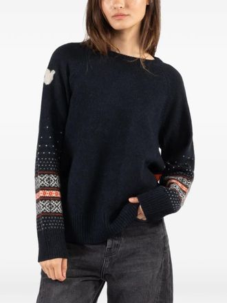 Freecity fair-isle crew-neck sweater - women - Cashmere - S - Blue