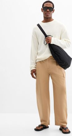 Le 31 Mens Touch of linen cargo pant Madrid fit - Barrel