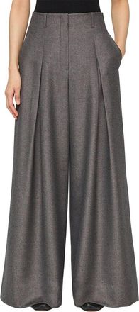 Lafayette 148 New York Warren Inverted Pleat Wool-Blend Wide Leg Pant