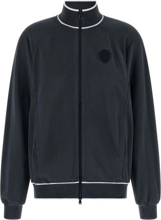 Brunello Cucinelli Sweatshirts - Dames - Vesten met rits - Blauw - XS - Katoen - Hoodies & sweatvesten