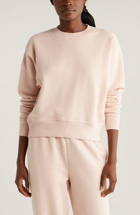 Zella Cloud Fleece Sweatshirt in Pink Peach at Nordstrom Rack, Size Large