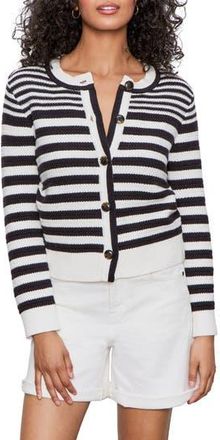 Sanctuary City Summer Stripe Cotton Cardigan in Black/White at Nordstrom Rack, Size Xx-Small