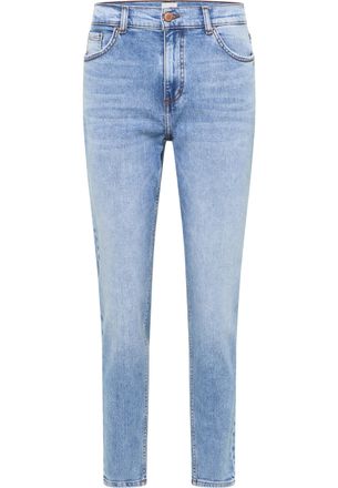 Mustang Slim-fit-Jeans MUSTANG Damen Style Brooks Relaxed Slim, Damen, Gr. 31, L&auml;nge 30, blau (585 mittelblau), Denim/Jeans, 99% Baumwolle, 1% Elasthan, unifa
