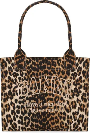 Ganni BORSA SHOPPING LARGE ANIMALIER GANNI