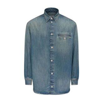 Maison Margiela Heren, Overhemden, Blauw, Maat: L Denim