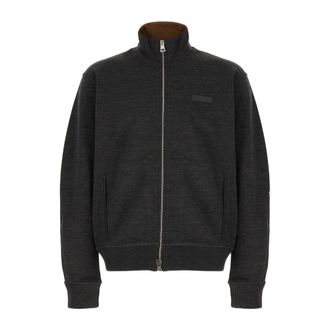 Givenchy Wool Zip-Up Sweatshirt - male - Givenchy - Cardigans - Gray - XL - Knitwear