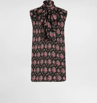 Dolce & Gabbana Small Flower Bouquet-print Chiffon Top - Woman Shirts And Tops Multicolor 36